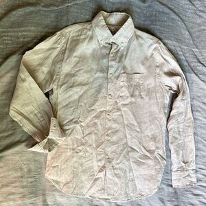 Alex Crane ivory linen button-down